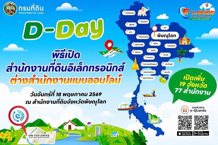 title - ส.ป.ก.พิษณุโลก ร่วมเปิดสำนักงานที่ดินอิเล็กทรอนิกส์ จดทะเบียนต่างสำนักงานแบบออนไลน์ เพิ่ม 19 จังหวัด ยกระดับบริการประชาชนสู่รัฐบาลดิจิทัล